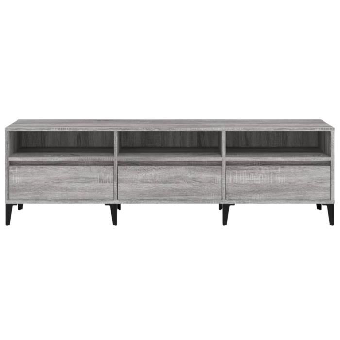 Meuble TV Sonoma Gris 150x30x44,5 Cm - Bois D'ingénierie - Neuf En Carton