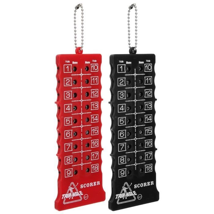 Compteur De Score Golf Fybida - Lot De 2, 18 Trous, Design Noir Et Rouge