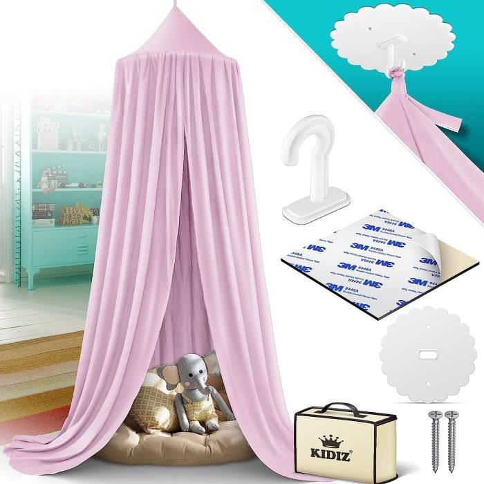 Support Pour Ciel De Lit Bébé Réglable 5 Hauteurs - Avec Filet 360° Anti-insectes - 10