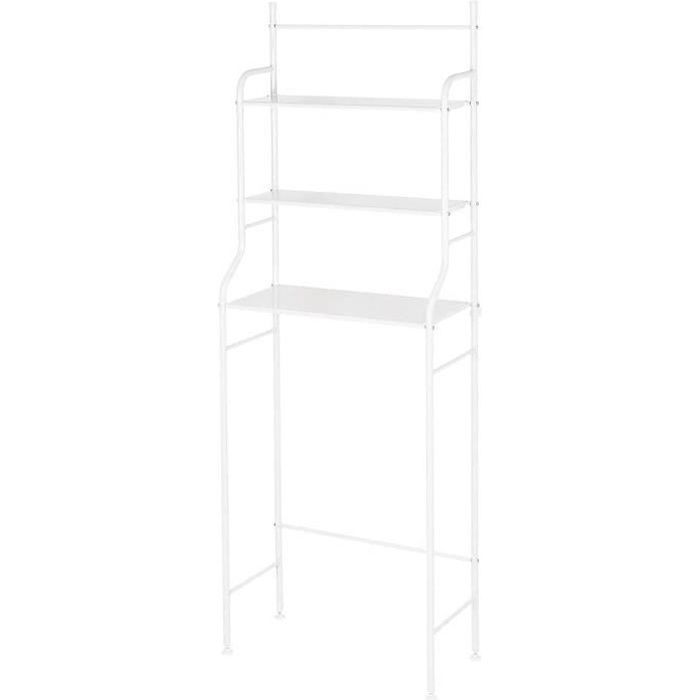 VEVOR Étagère De Rangement Pour Salle De Bain - 3 Niveaux, En Bambou, Blanc, 63x26x170 Cm