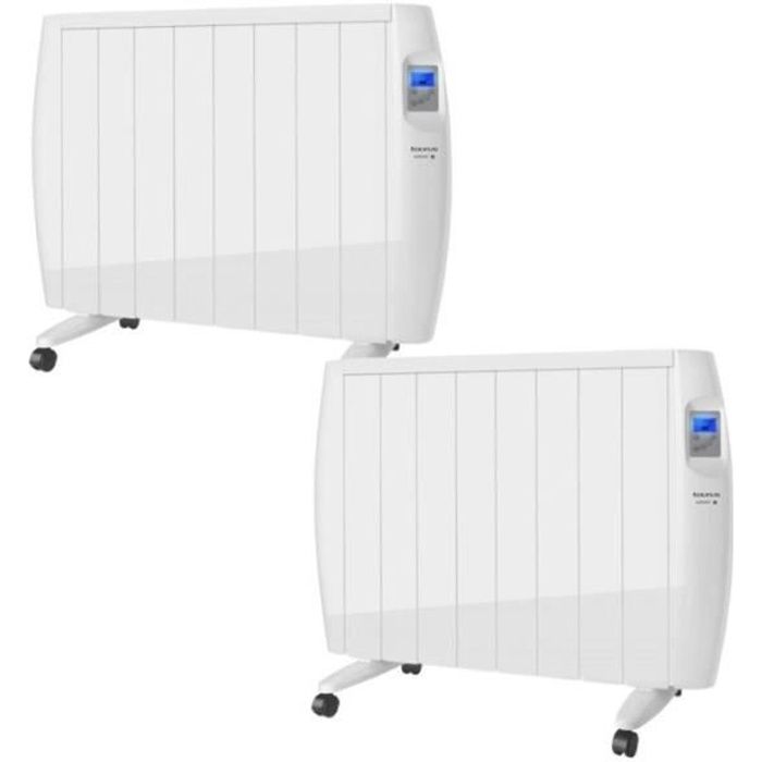 PACK TAURUS 2X Radiateur électrique à inertie sèche 1500W Ecran LCD Thermostat réglable 8 Blanc
