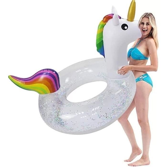 Bouée Licorne Gonflable Avec Paillettes – Pour Enfants 5-9 Ans, Piscine & Plage - 5