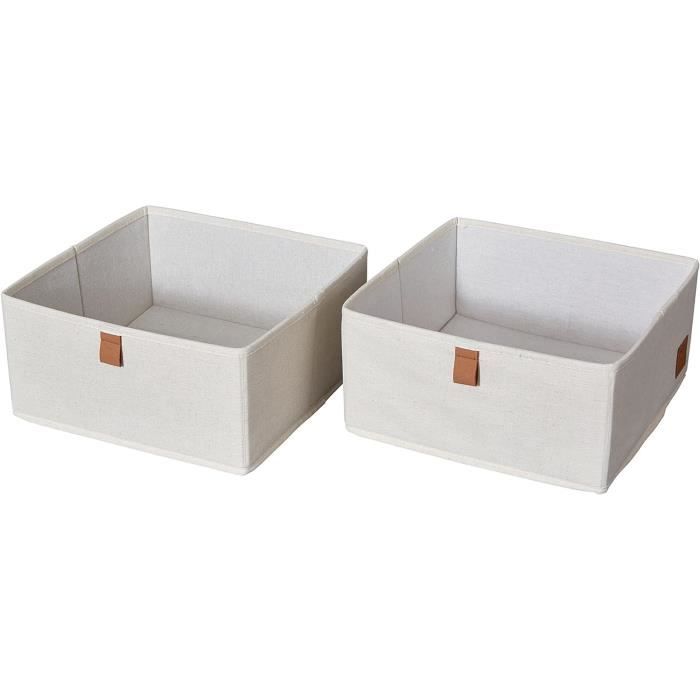Organisateur Tiroir LOVE IT STORE IT - Lot De 2, 24 Compartiments, Lin-coton, Pliable, 30x30x8cm, Beige