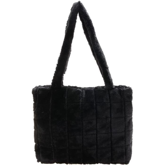 Sac à Main Femme En Fausse Fourrure Mini Fourre-tout - Bandoulière Amovible, Fermeture Magnétique, 20x15x8 Cm