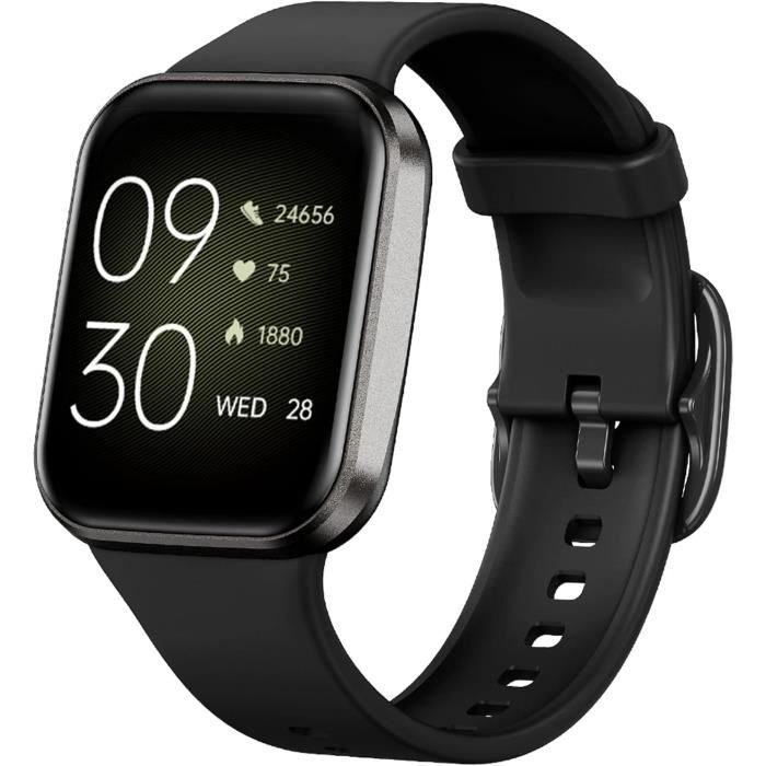 Montre Connectée Unisexe 1.69 Pouces - Tracker Fitness, Moniteur Cardiaque, étanche IP68