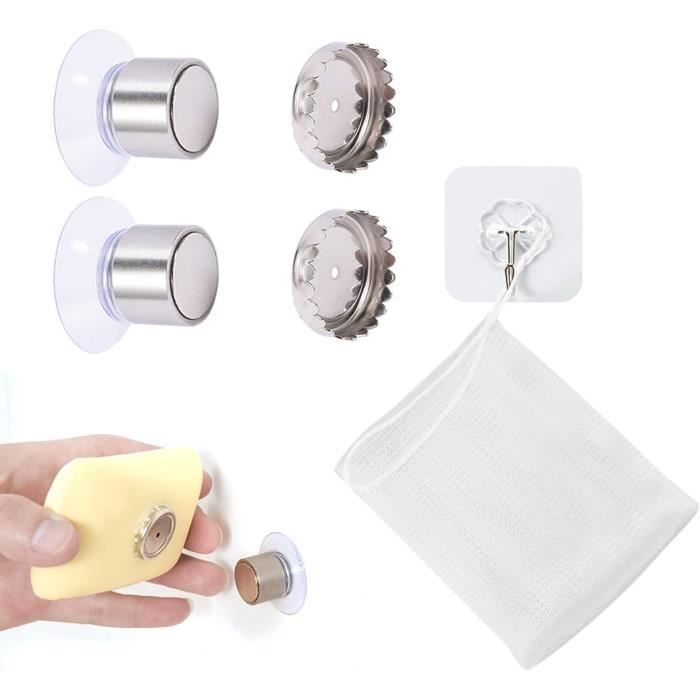 Lot De 2 Porte-savons Magnétiques Sans Perçage - Avec Ventouse Puissante, Acier Inox, Pour Salle De Bain Et Cuisine