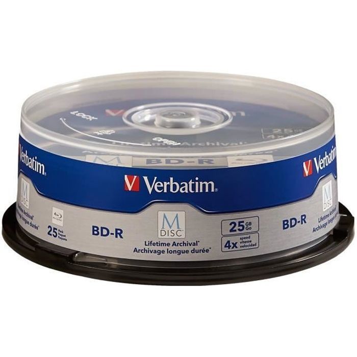 VERBATIM 98909 Disque Vierge Blu Ray BD R 25 Go 25 pièce Disques Vierges Blu Ray BD R 25 Go 4X Fuseau 25 pièce - vue 4