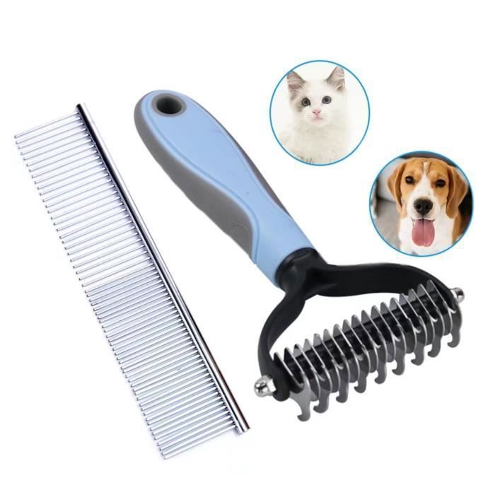 Meilleurs prix pour Brosse Chien Brosse Chat + Peigne d’Animaux de Compagnie en Acier Inoxydable, Pour démêlage nœuds des Poils