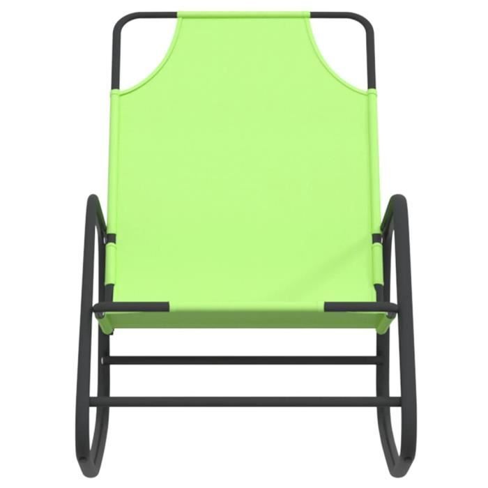 lessaisons chaises longues à bascule 2 pcs vert acier et textilène ab318143 117221