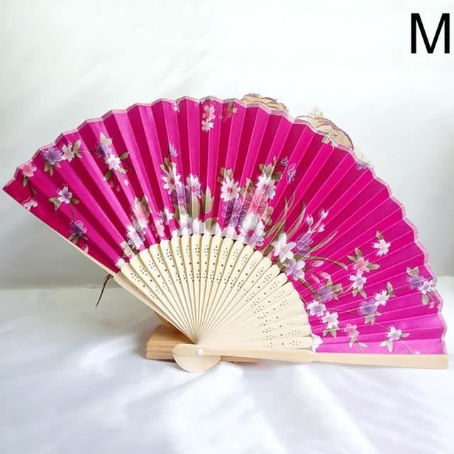 Éventail pliable en papier,19--Éventail Pliant Classique en Bambou, Style Chinois Rétro, Tenue à