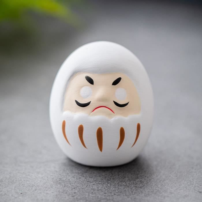 Poupée Daruma Miniature Japonaise En Céramique - 4,5 Cm - Ornement Collection - Neuve