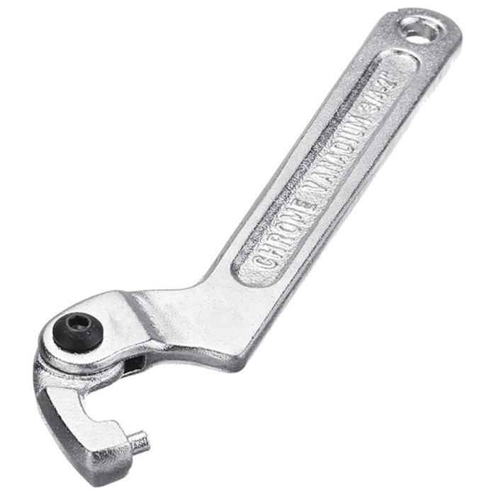 Clé à crochet ajustable C Pin Spanner, Tête ronde CRV, Taille 1 1/4 à 3