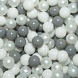 Piscine À Balles SELONIS - Modèle 90x30cm - 200 Balles - Gris Clair/Blanc/Gris/Perle-1