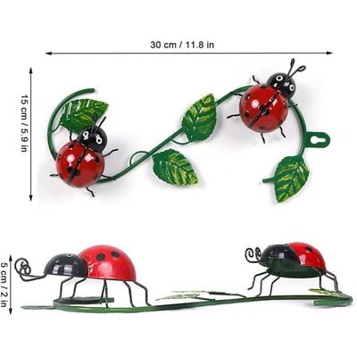 Sculpture Coccinelle Fourmis Métal 10×15cm - Décoration Jardin Extérieur Humoristique Dexlyn