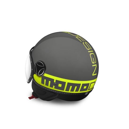 MOMO DESIGN FGTR Fluo casque jet glossy Fluo gris jaune - Cdiscount Auto