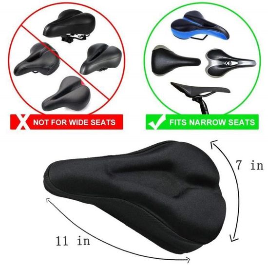 Housse De Selle Vélo X Wing Large Mousse à Mémoire De Forme – Noir Antidérapant