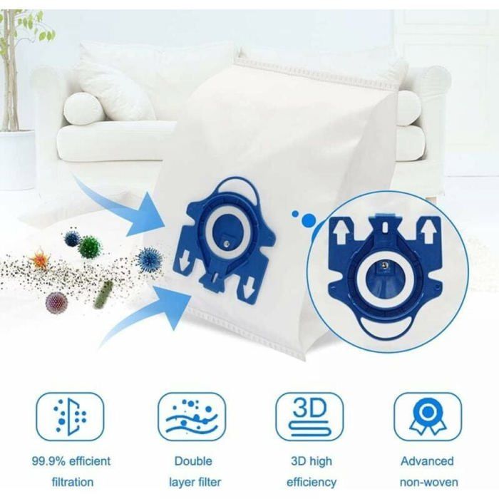 10 Sacs Aspirateur Réutilisables Pour Miele FJM 3D + 6 Filtres - Compatible Complete C2 C3, S2 S5 S8 - Kit Entretien Premium