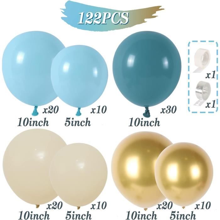 Kit Arche De Ballon Gender Reveal,121Pcs Arche Ballon Rose Bleu,Ballons Roses,Ballons Argentés