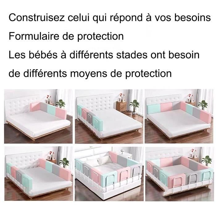 YIHATA Protection de lit pour tout-petits, longue barrière de lit portable  en mousse, pare-chocs de lit de sécurité pour enfants, bébés, personnes