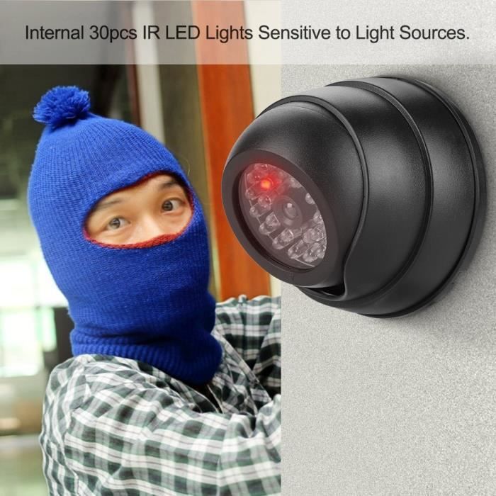 Lot De 2 Caméras Dôme Factice Avec Caméra Infrarouge Factice Avec Objectif Et Surveillance Video Clignotante 98412285