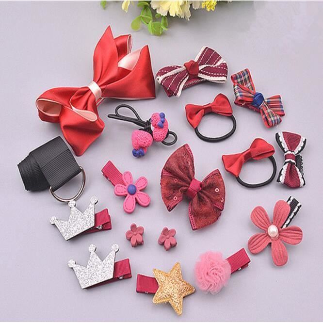 12 Pièces Barrettes Bébé Fille - Pinces Cheveux Rose/Blanc, Accessoires Déco Pour Petites Filles