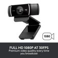 Webcam Logitech C922 Pro Stream, diffusion en Full HD 1080p avec trépied et 3 mois de licence XSplit gratuits - Noir-2