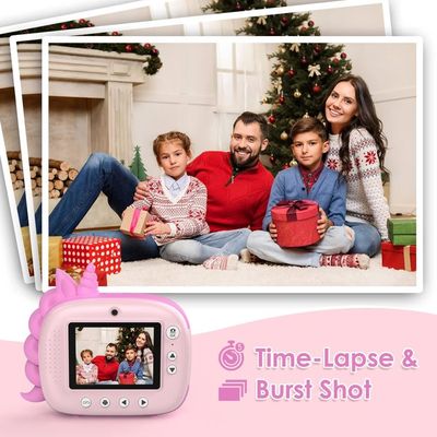 Appareil Photo Numérique Enfant Instantané - 48MP + Impression - Carte TF 32G + Stylos - Cadeau 3-12 Ans