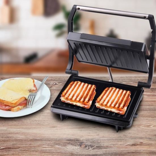 Grill Panini TECHWOOD - Plaque anti-adhésive - 750W - Rouge - Cdiscount  Electroménager