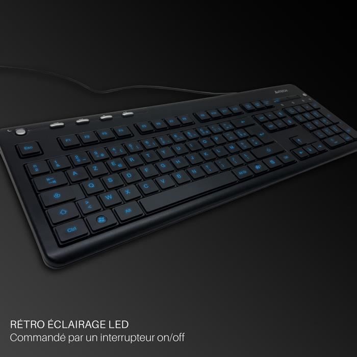 Clavier rétroéclairé multimédia, touche lumineuse - Cdiscount Informatique