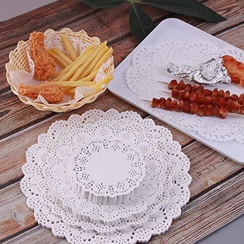 100 Napperons En Dentelle Papier 21.5cm - Blanc Pour Mariage, Anniversaire, Décoration Table - We Moment Zone