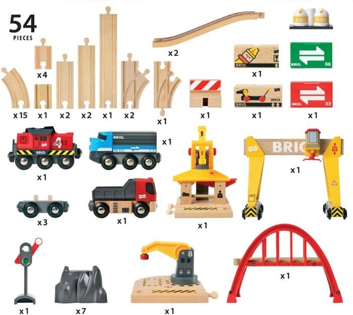 BRIO Grue-Portique 33732 - Accessoire Circuit Train Bois Avec Aimant | Jouet Enfant 3 Ans