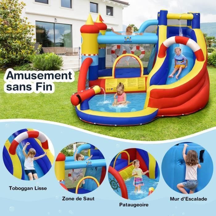 Château Gonflable Enfant Avec Toboggan Aire De Saut Ballon Et Panier Convient Pour 3 Enfants 3 12 Ans 410 X 310 X 191 Cm Maison Chic 85131622