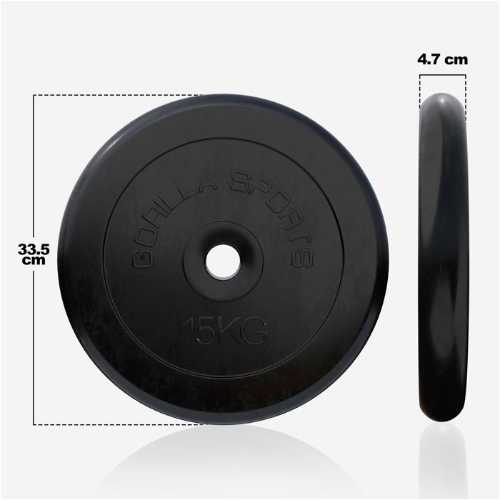 GORILLA SPORTS Disques Haltères Fonte Chromée 1,25kg à 30kg - Poids Musculation Pour Barre 30/31mm
