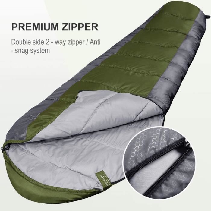 Sac De Couchage Momie 3 Saisons Bessport - Ultraléger, Camping Randonnée