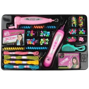 Machine à Tresser Les Cheveux Avec 380 Diamants - Kit Coiffure Créative Pour Filles | Accessoires Cheveux Étincelants & Chouchous
