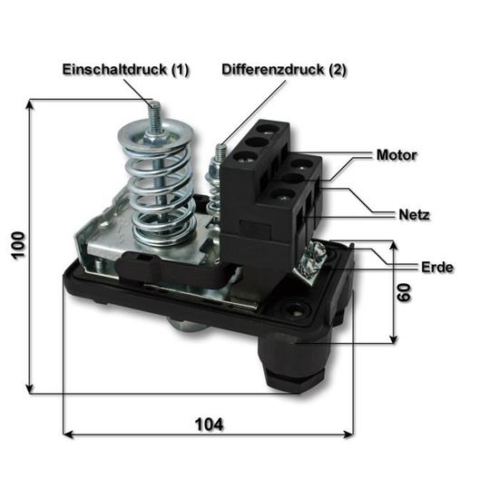 Pressostat - Contrôleur de pression pour pompe domestique SK9 230V - 50622