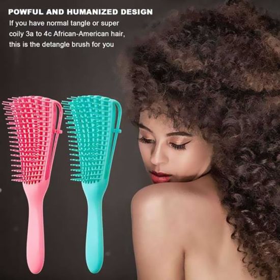 Brosse Demelante 2 Pieces Pour Cheveux Texture 3a A 4c Kinky Ondule Boucle Coily Mouille Sec Huile Cheveux Epais Cdiscount Electromenager