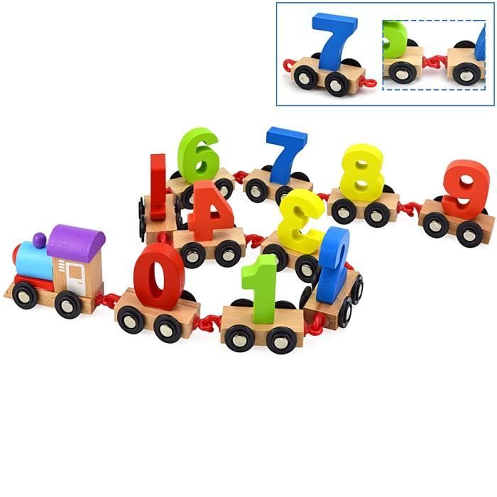 2pcs-gris - Piste de Train en bois jouets de course de chemin de
