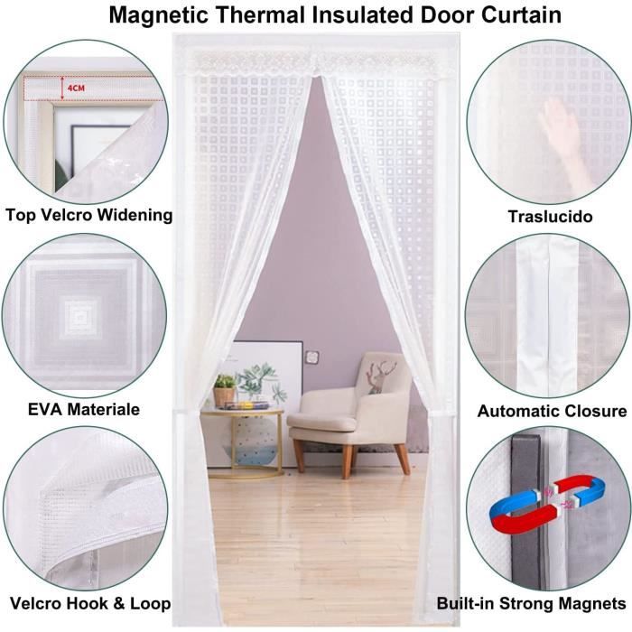 Rideau de porte magnétique à isolation thermique en EVA - Fermeture  automatique pour climatiseur - Pour fenêtre, salle de chau[1355] -  Cdiscount Maison