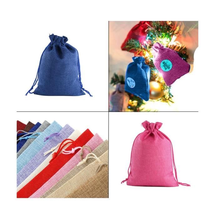 20 Petit Pochon Tissu,Sac Coton Sachet Tissu Pochon Bijoux Lin