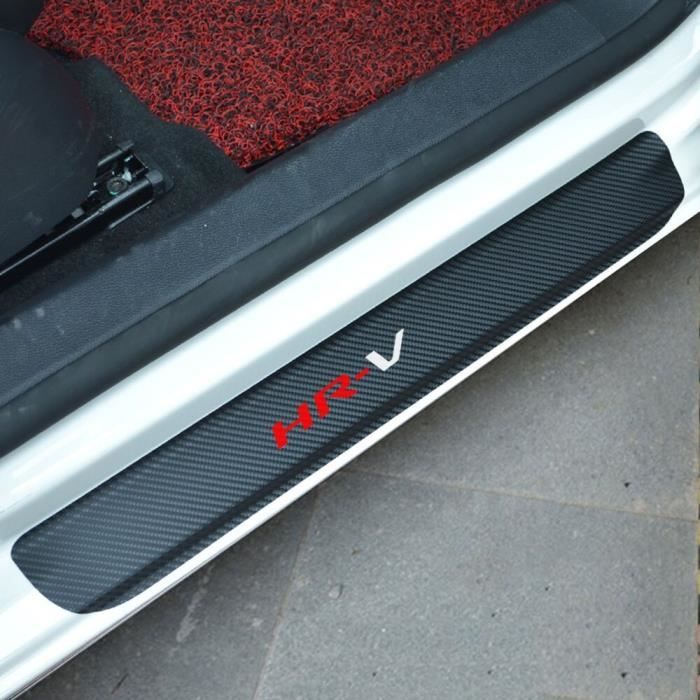 Protection de seuil de portière de voiture en Fiber de carbone, 4