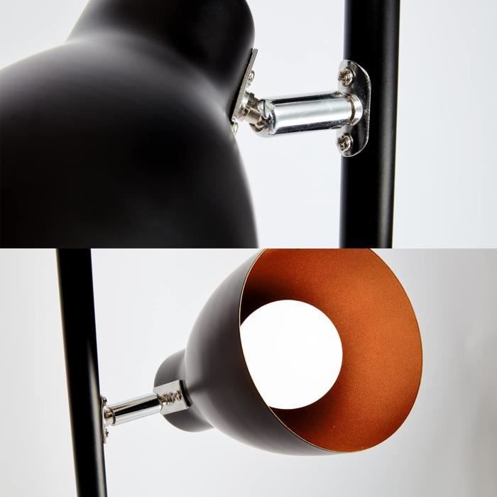 B.K.Licht lampadaire LED vintage, lampe à pied design rétro, 3