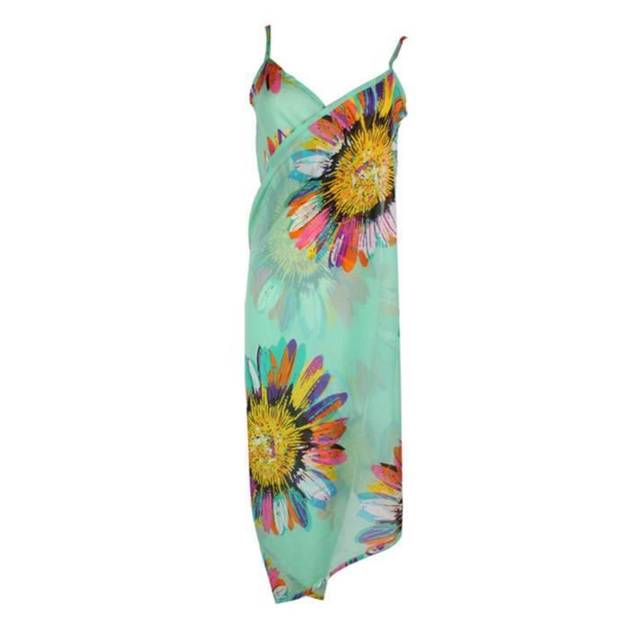 Pareo Plage Vancavoo Pour Femme - 180x55 Cm, 100% Polyester, Multi-usage Comme Robe Ou Sarong