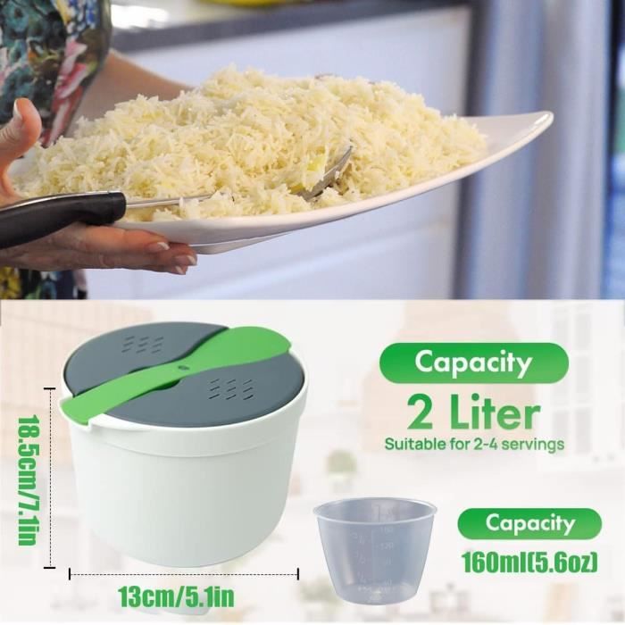Cuiseur à Pâtes Micro-Ondes Oldmoom - 1.3L, Transparent, Avec Passoire Intégrée - Pour Spaghettis Rapides