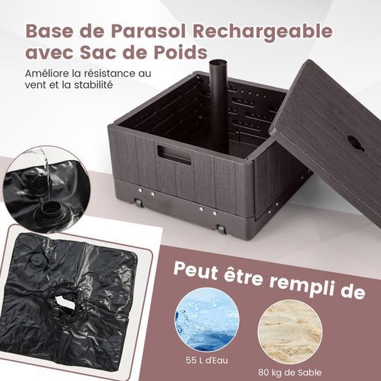 Patio Parasolvoet 45cm Ronde Weerbestendige Hars Parasolstandaard voor
