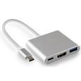 MyGadget Adaptateur USB C Multiport - HDMI - Type C - 3.0 - Convertisseur pour Apple MacBook 12, Pro 2015-2016, Chromebook - Argent-0