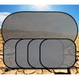 Omabeta pare-soleil protecteur de rayons UV Pare-soleil de pare-brise de voiture, 5 pièces, pare-brise latéral auto garniture Noir-0