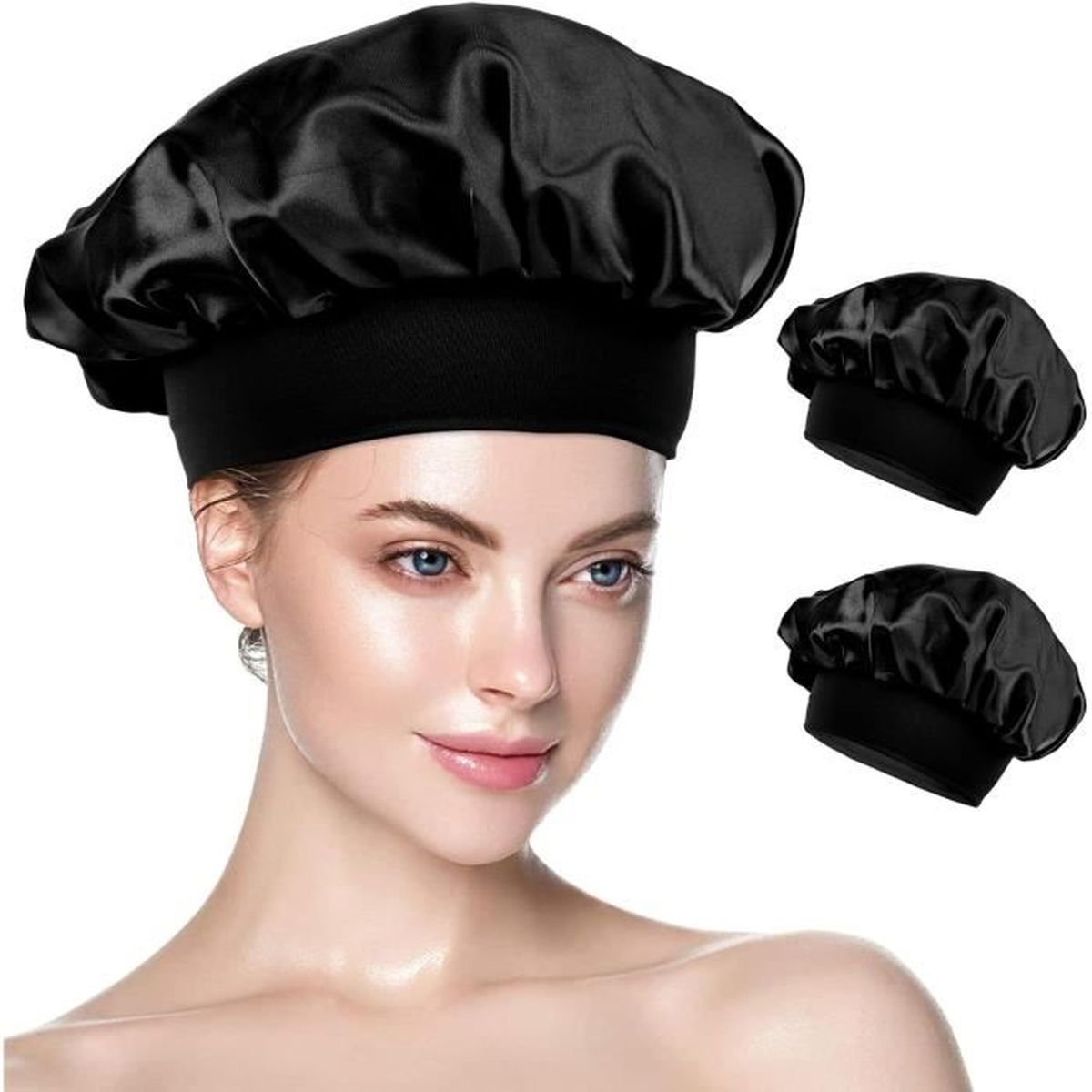 2 Bonnets De Nuit En Satin Pour Cheveux | Réduit Les Frisottis, Respirant - Pour Femmes Et Filles