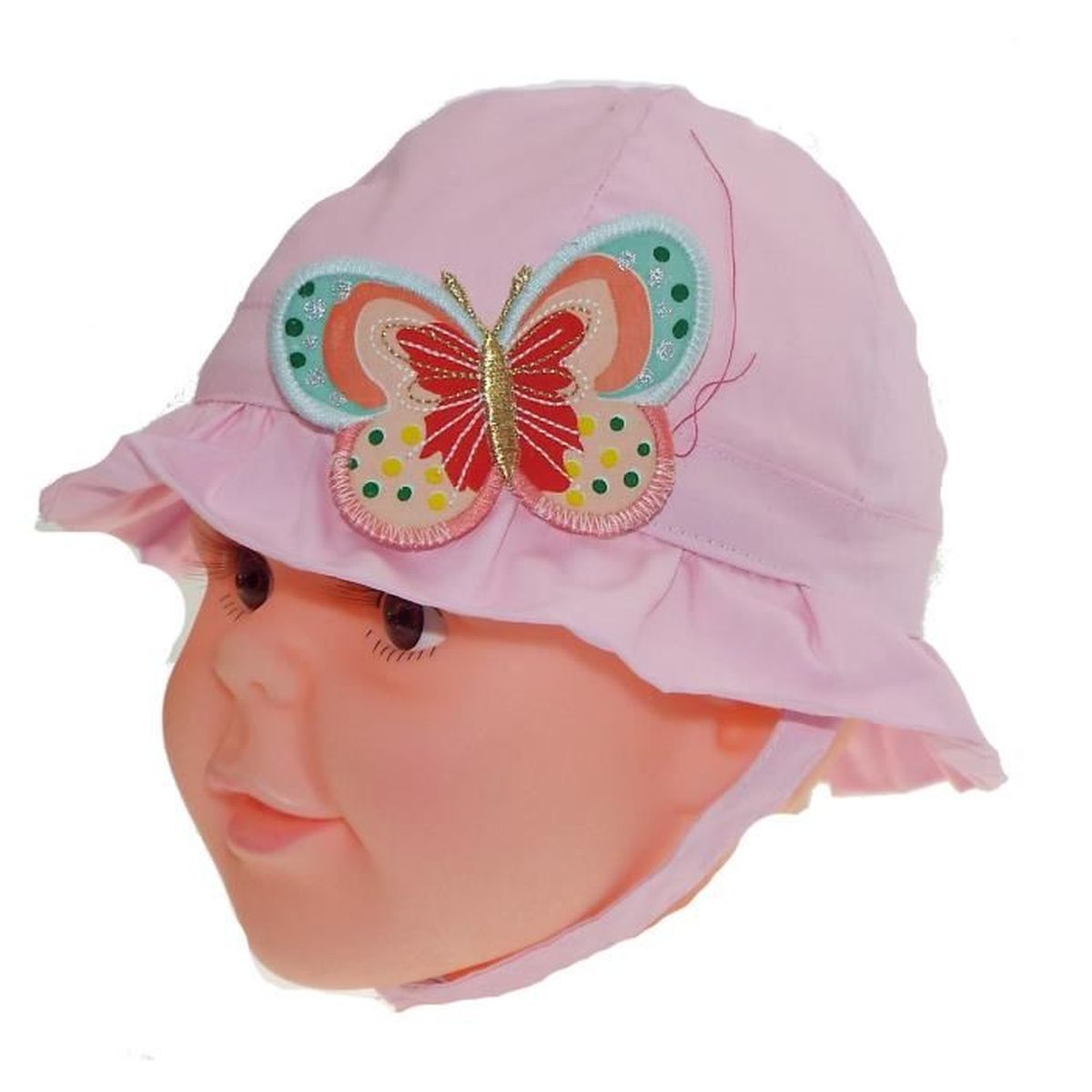 1 Bob Chapeau Bebe Fille Papillon Rose Taille 49 Cm 100 Coton Cdiscount Pret A Porter