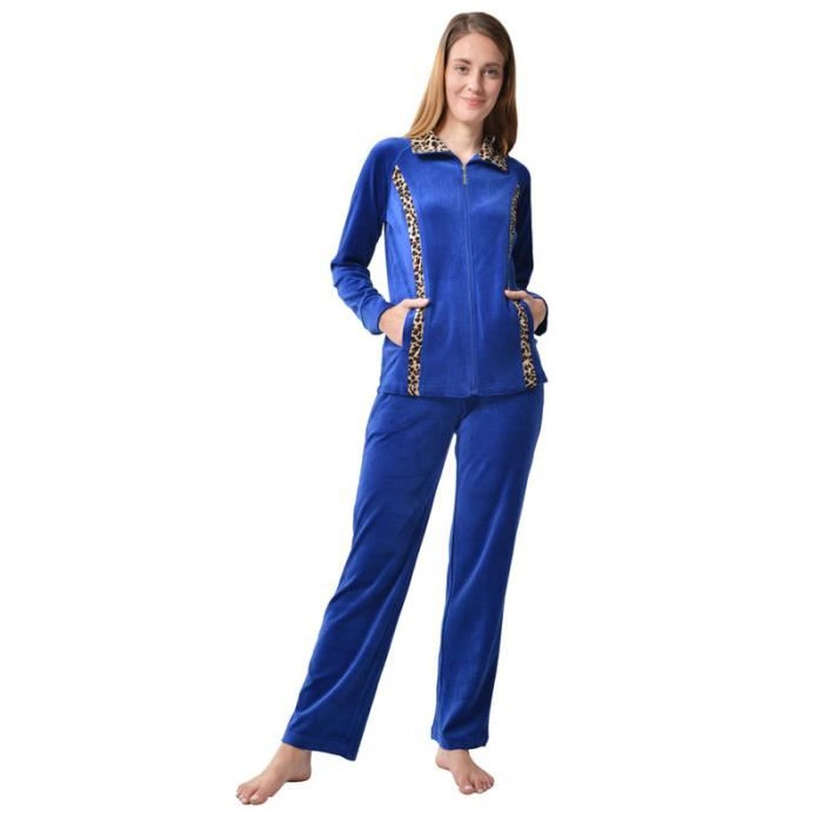 Survêtement Femme Velours RAIKOU Bleu royal Manches longues Coupe